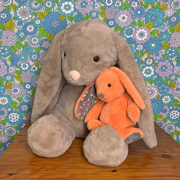 Animal Adventures 23" Bunny Rabbit Plush plus B softies Happyhues 12" Bunny - Picture 1 of 15